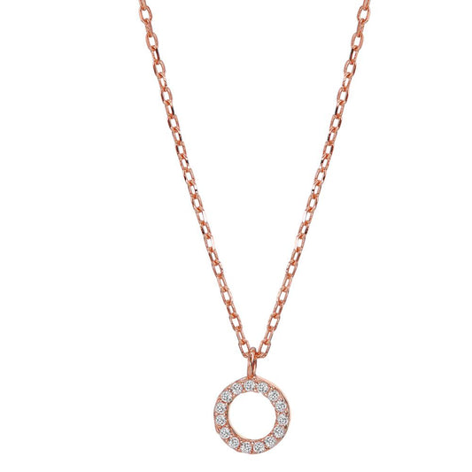 Collana Argento Zirconia rosa dorato 42-45 cm Ø6.5 mm