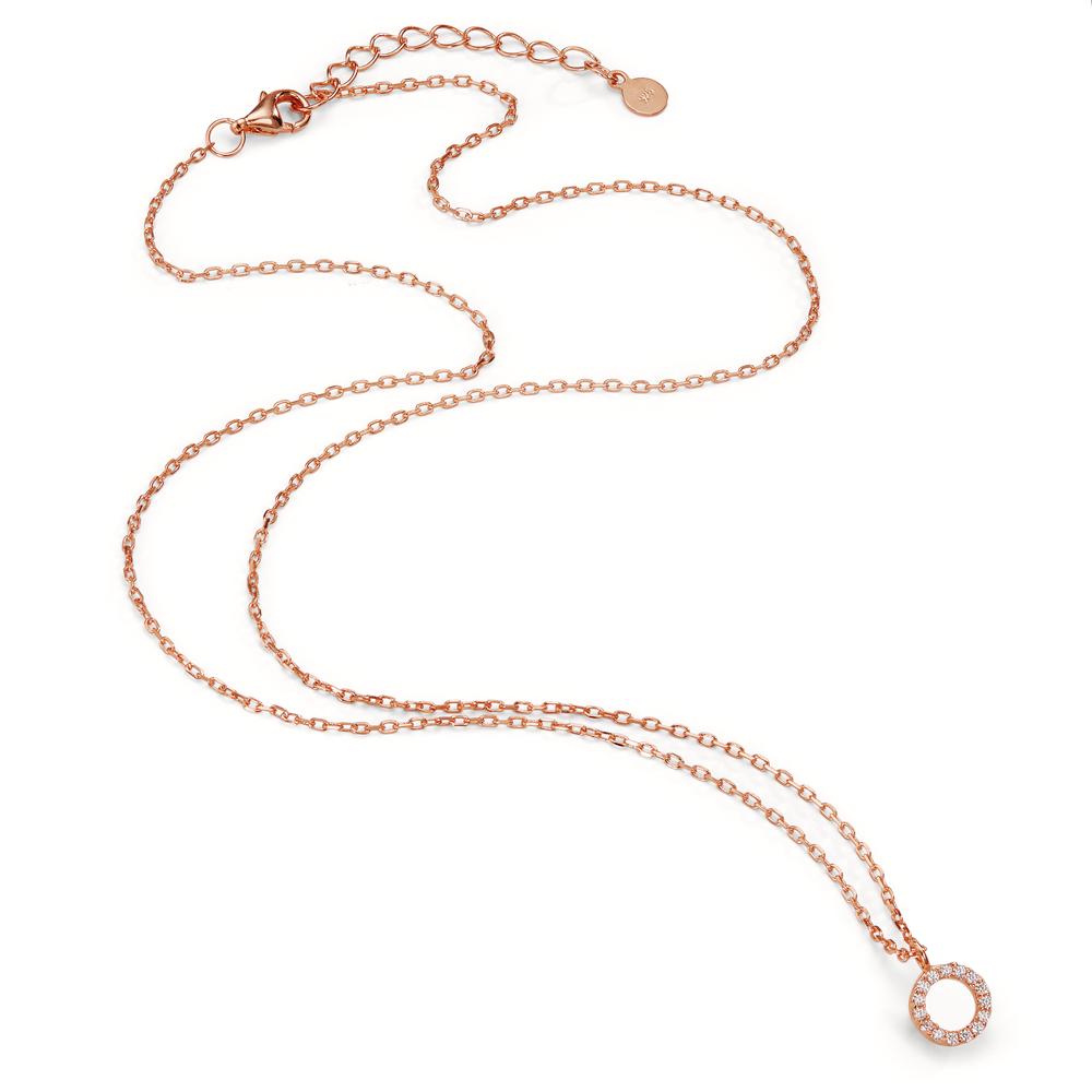 Collier Argent Zircone rosé Plaqué or 42-45 cm Ø6.5 mm