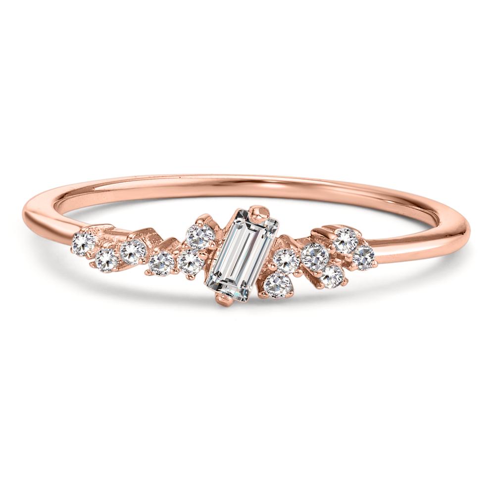 Bague Argent Zircone 13 Pierres rosé Plaqué or