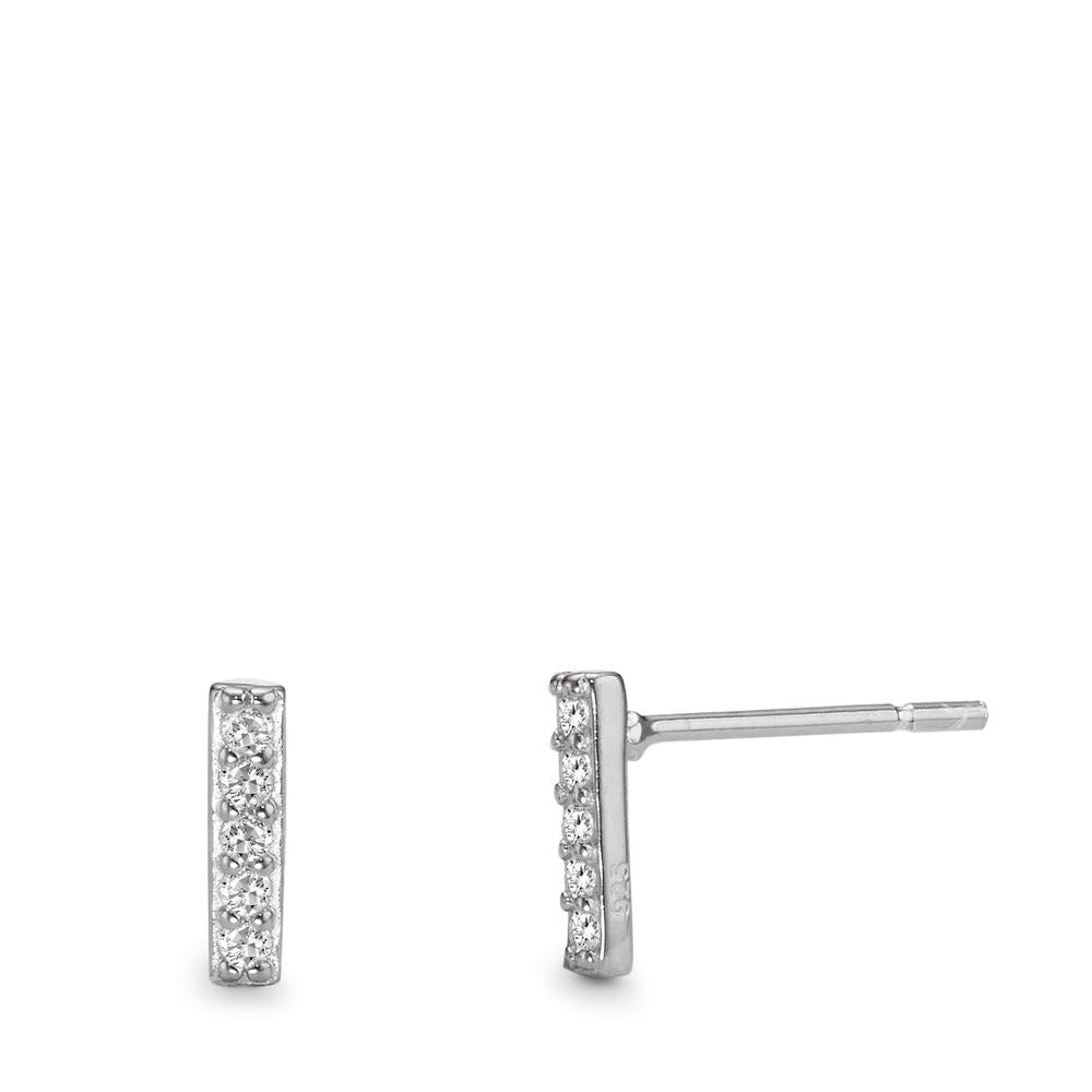 Clous d'oreilles Argent Zircone 10 Pierres Rhodié