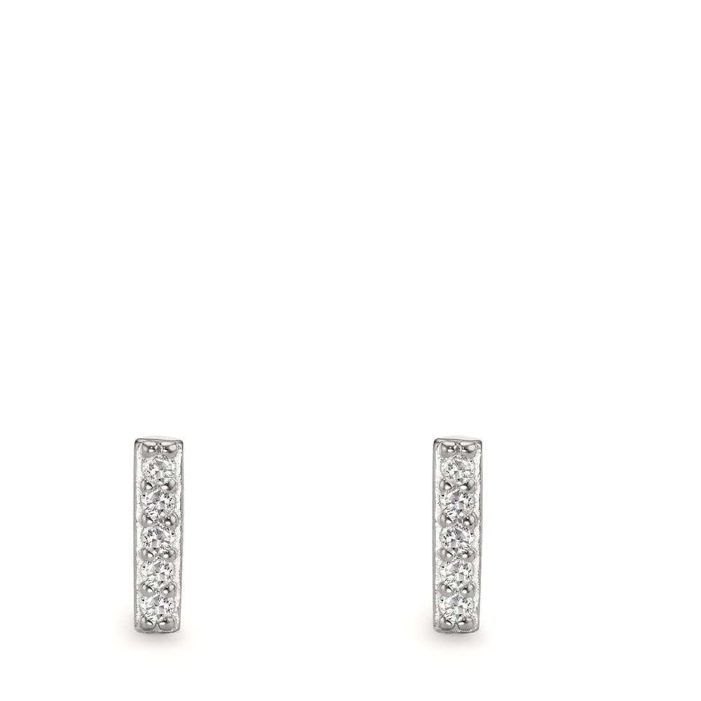 Clous d'oreilles Argent Zircone 10 Pierres Rhodié