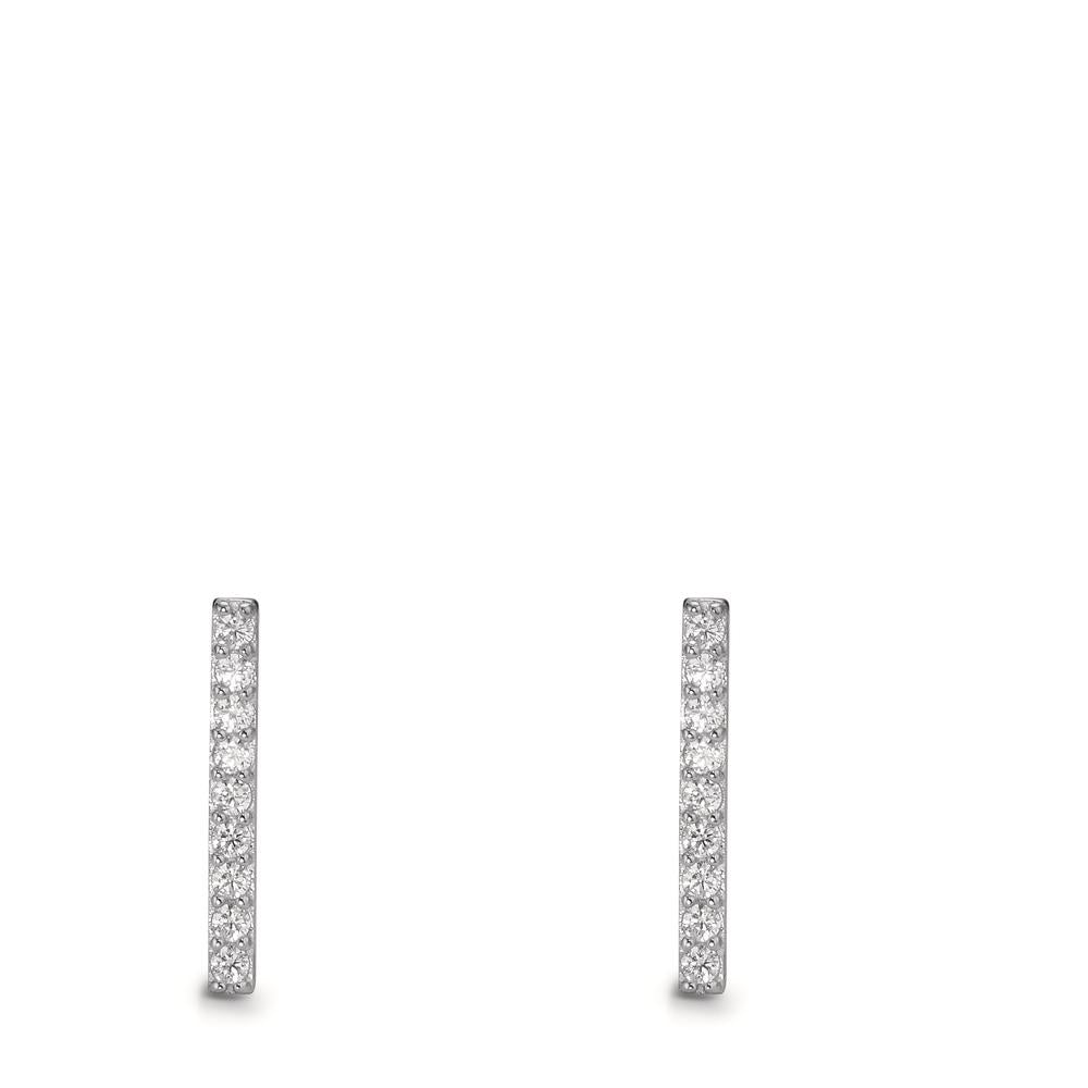 Clous d'oreilles Argent Zircone 18 Pierres Rhodié