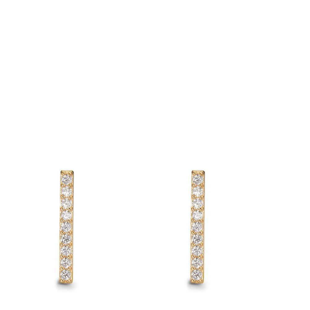 Clous d'oreilles Argent Zircone 18 Pierres jaune Plaqué or