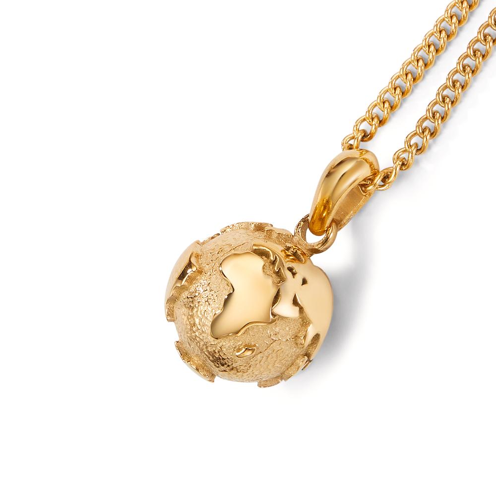 Collier Acier inoxydable jaune PVD Globe 45-50 cm