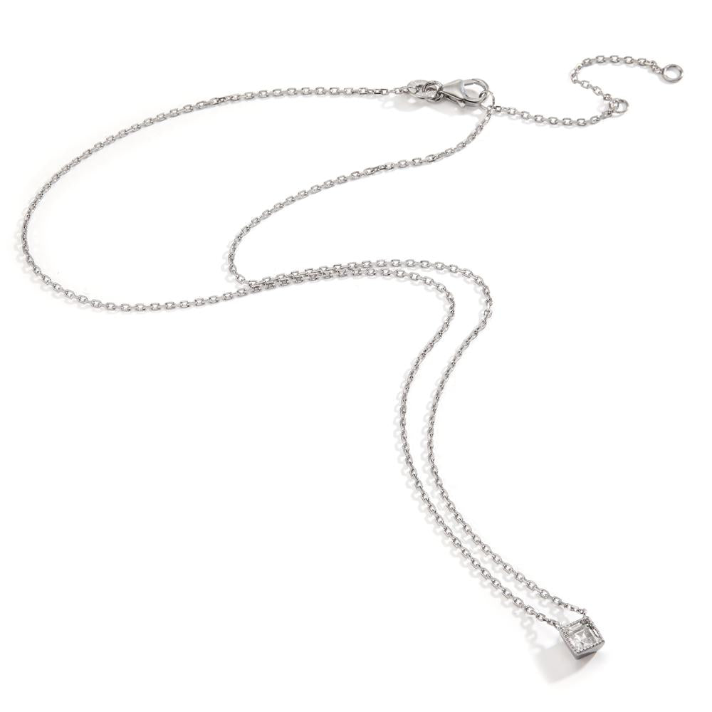 Collana Argento Zirconia rodiato 40-45 cm