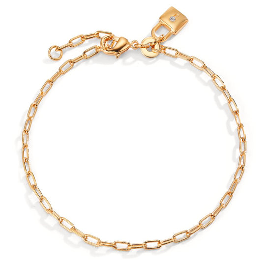 Bracciale Bronzo Zirconia dorato Serratura 16.5-18.5 cm