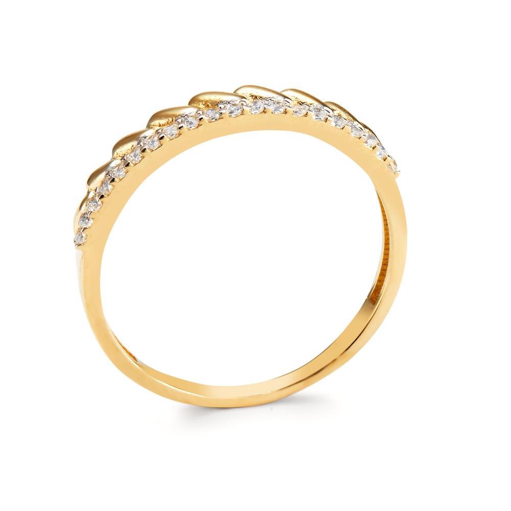 Bague Or jaune 9K Zircone 20 Pierres