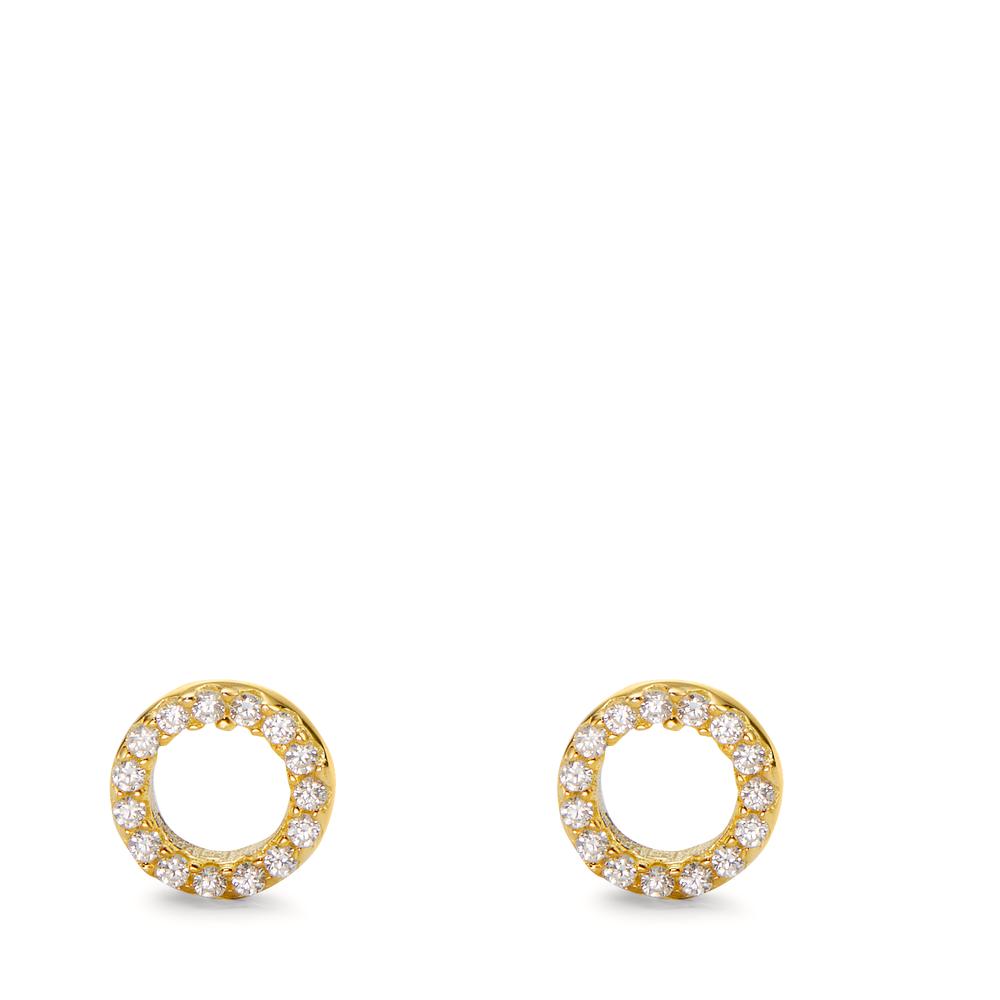 Clous d'oreilles Argent Zircone jaune Plaqué or Ø6.5 mm