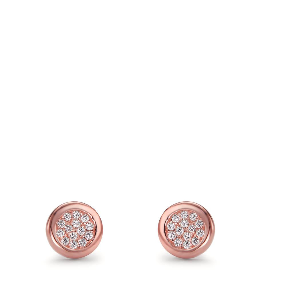 Clous d'oreilles Argent Zircone rosé Plaqué or Ø6.5 mm