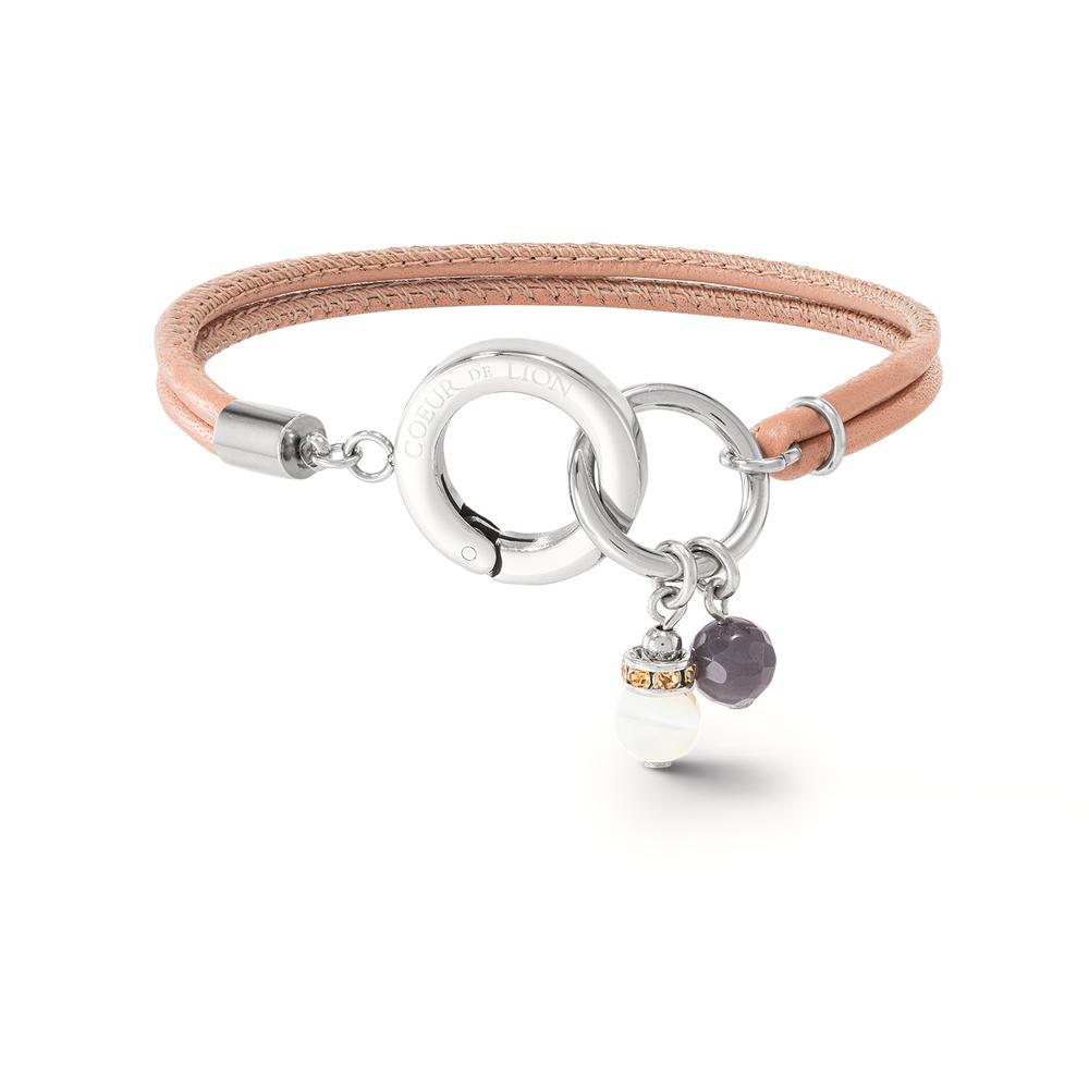 Bracelet Acier inoxydable, Cuir nappa 18 cm