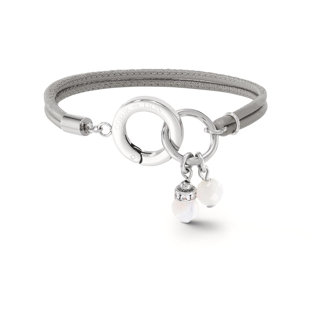 Bracciale Acciaio inossidabile, Pelle di nappa 18 cm