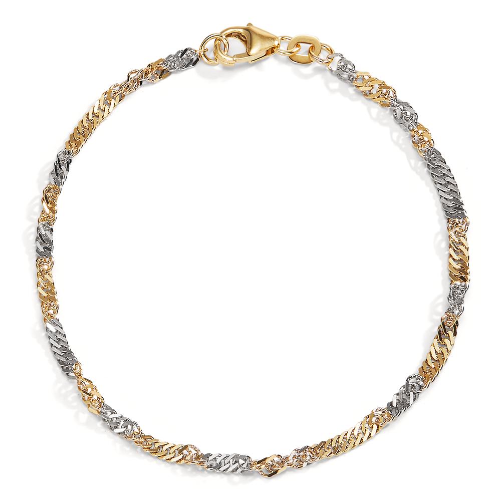 Bracciale Oro giallo 585/14 kt, Oro bianco 585/14 kt 17.5 cm Ø2.3 mm