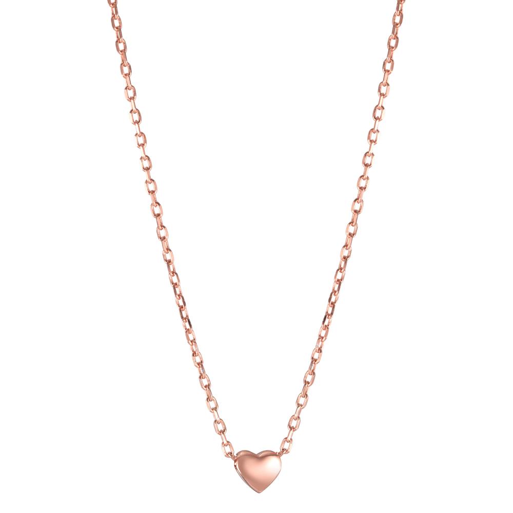 Collier Argent rosé Plaqué or Coeur 40-45 cm