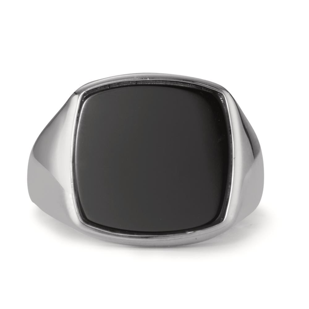 Bague Argent Onyx Rhodié