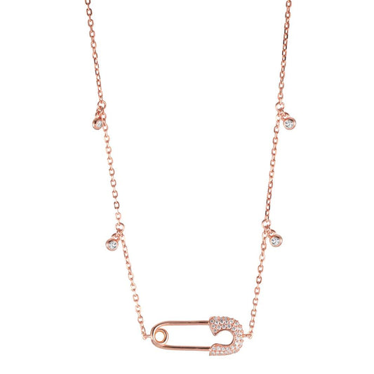 Collier Argent rosé Plaqué or Épingle à nourrice 40-45 cm