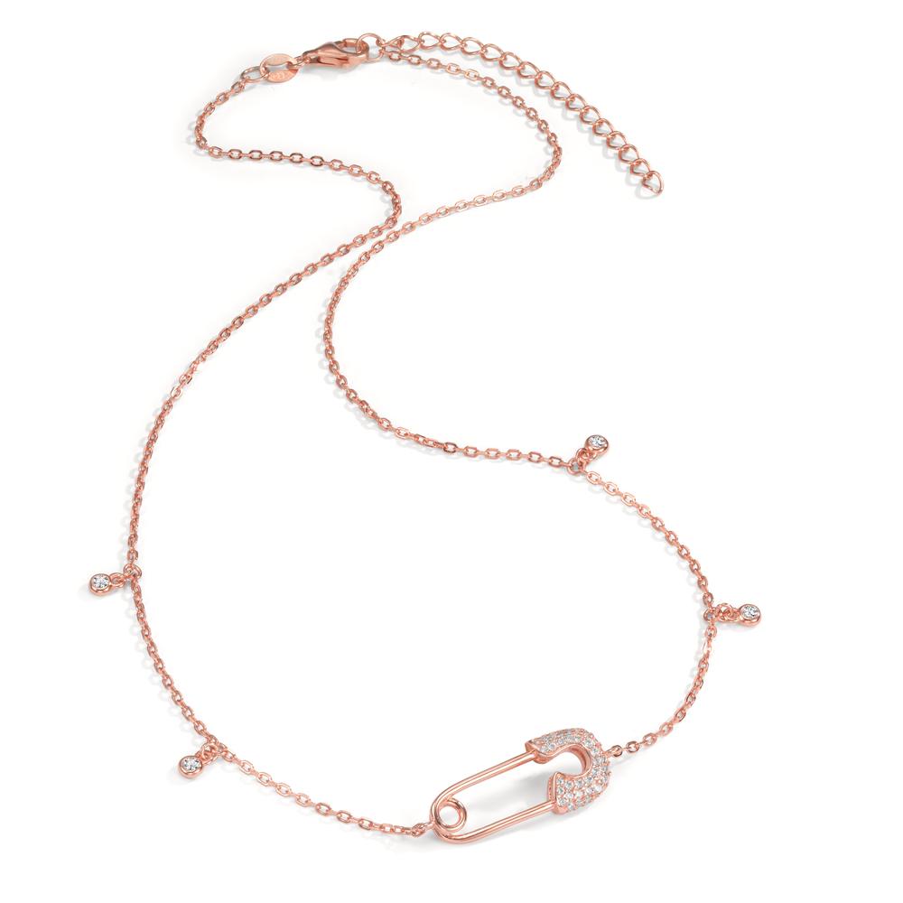 Collana Argento rosa dorato PIN di sicurezza 40-45 cm