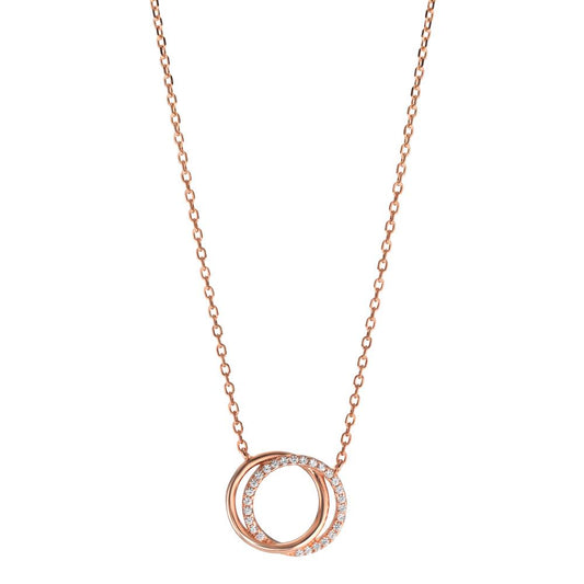 Collier Silber Zirkonia rosé vergoldet verstellbar Ø14 mm