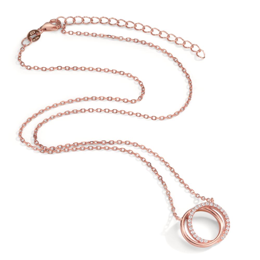 Collana Argento Zirconia rosa dorato 40-45 cm Ø14 mm