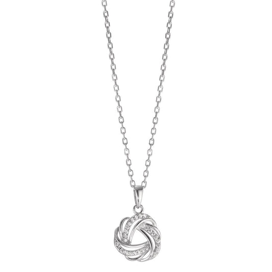 Collana Argento Zirconia rodiato 40-45 cm Ø12 mm