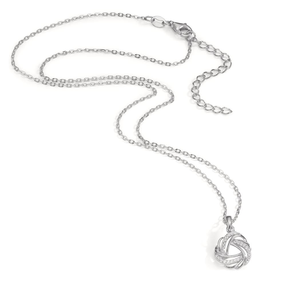 Collana Argento Zirconia rodiato 40-45 cm Ø12 mm