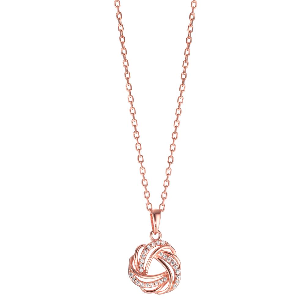 Collana Argento Zirconia rosa dorato 40-45 cm Ø12 mm