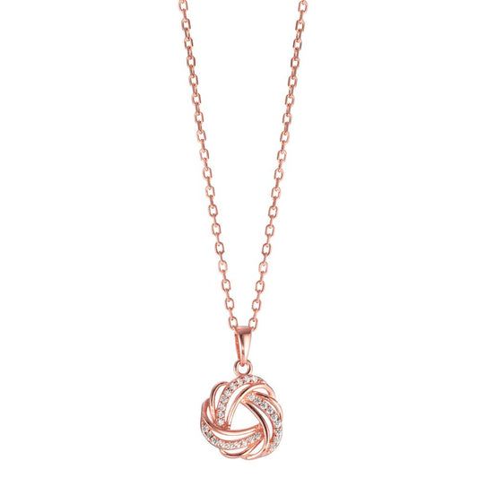 Collana Argento Zirconia rosa dorato 40-45 cm Ø12 mm