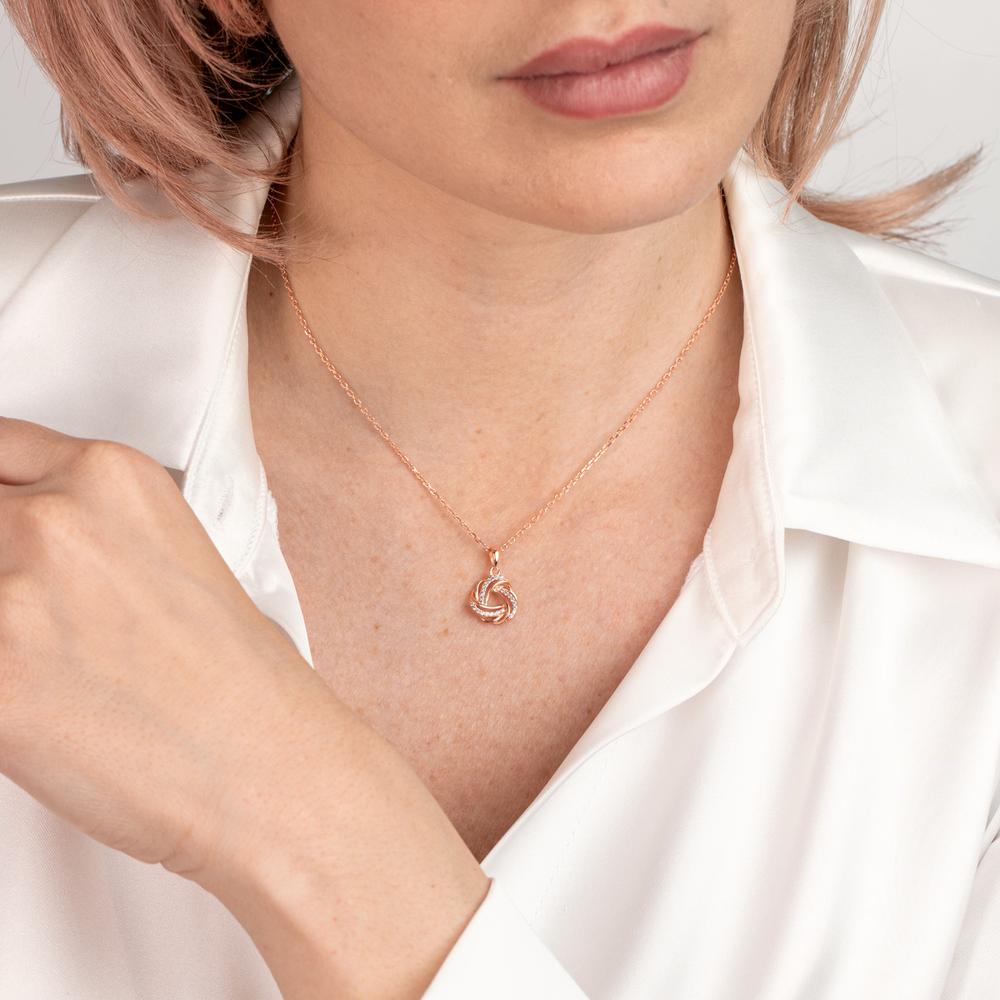 Collier Argent Zircone rosé Plaqué or 40-45 cm Ø12 mm