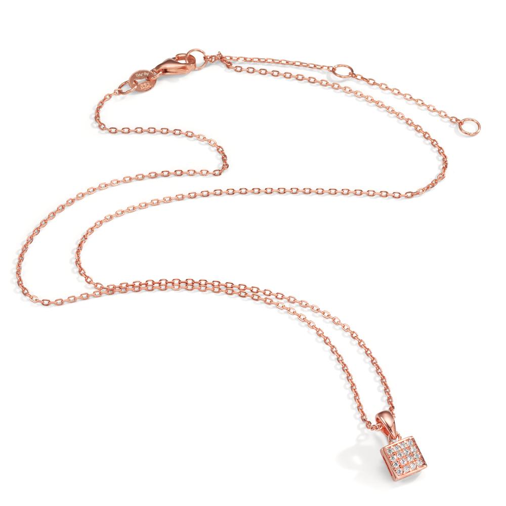 Collier Silber Zirkonia 16 Steine rosé vergoldet verstellbar