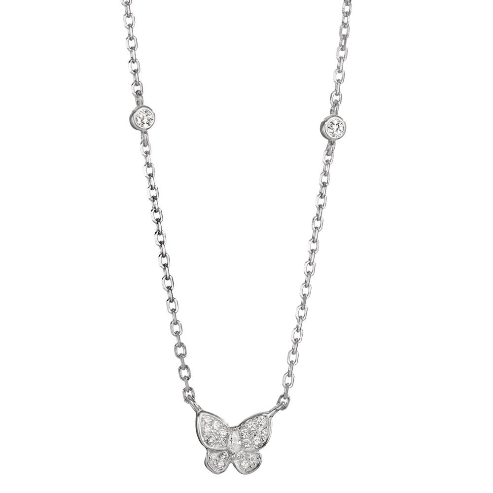 Collana Argento Zirconia rodiato Farfalla 40-45 cm