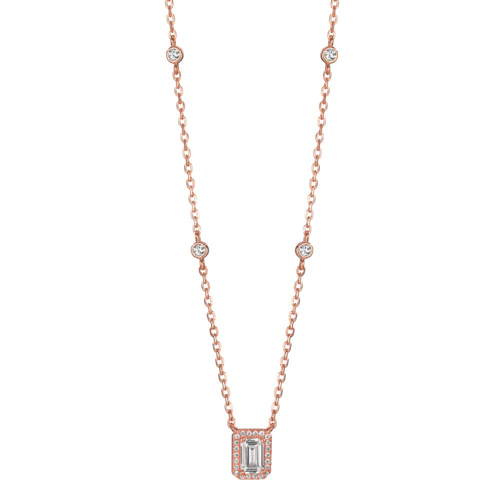 Collier Argent Zircone rosé Plaqué or 40-45 cm