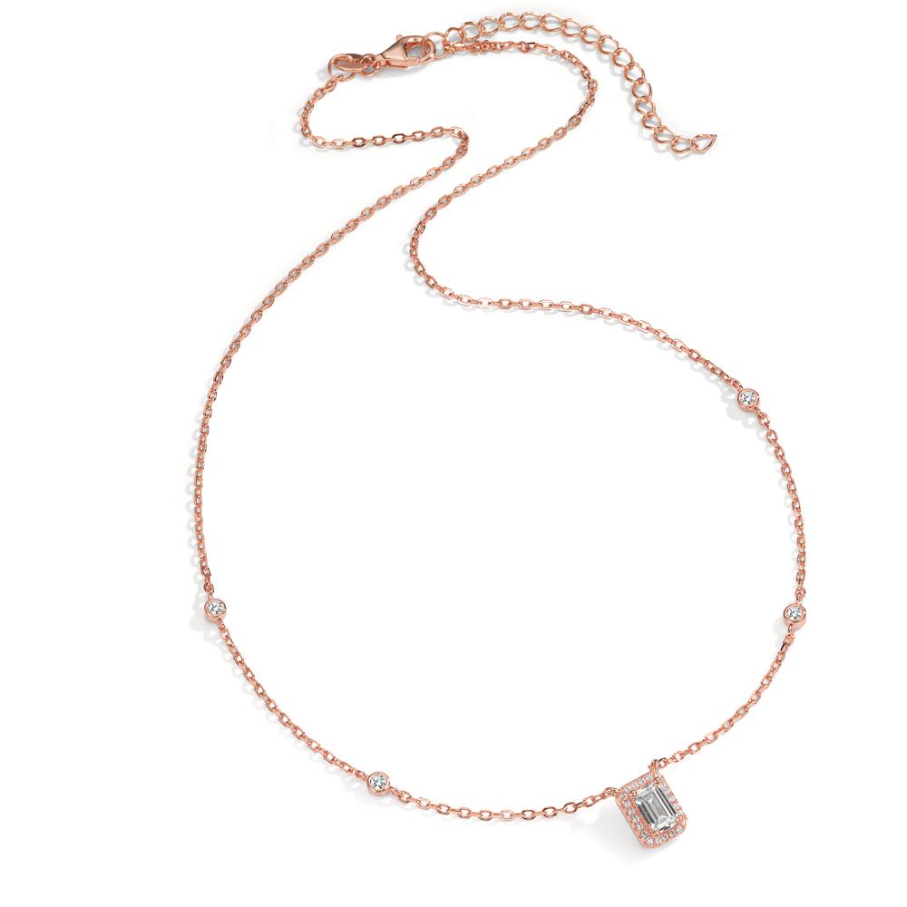 Collana Argento Zirconia rosa dorato 40-45 cm