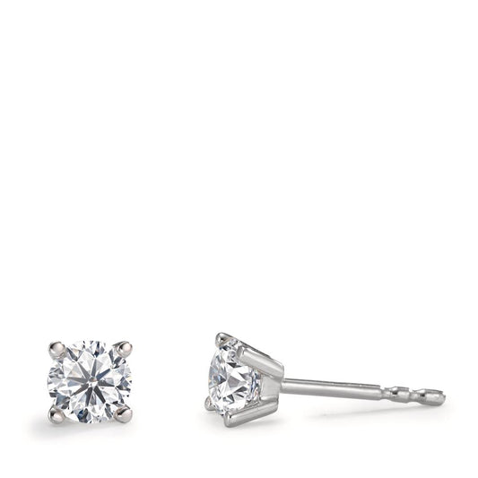 Clous d'oreilles Or blanc 18K Diamant 0.75 ct, 2 Pierres, w-si