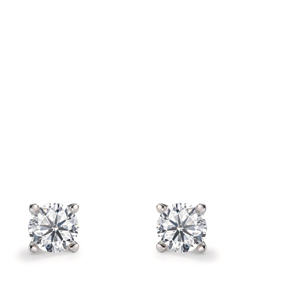 Clous d'oreilles Or blanc 18K Diamant 0.75 ct, 2 Pierres, w-si