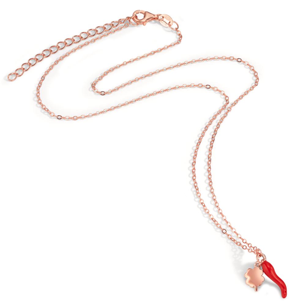 Collier Argent rosé Plaqué or Feuille de Trèfle 40-45 cm