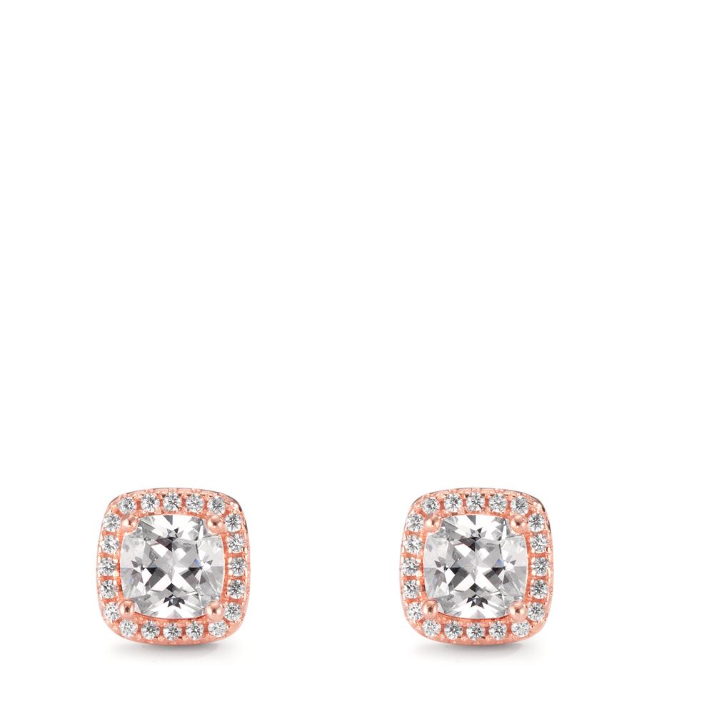 Clous d'oreilles Argent Zircone rosé Plaqué or Ø7.5 mm