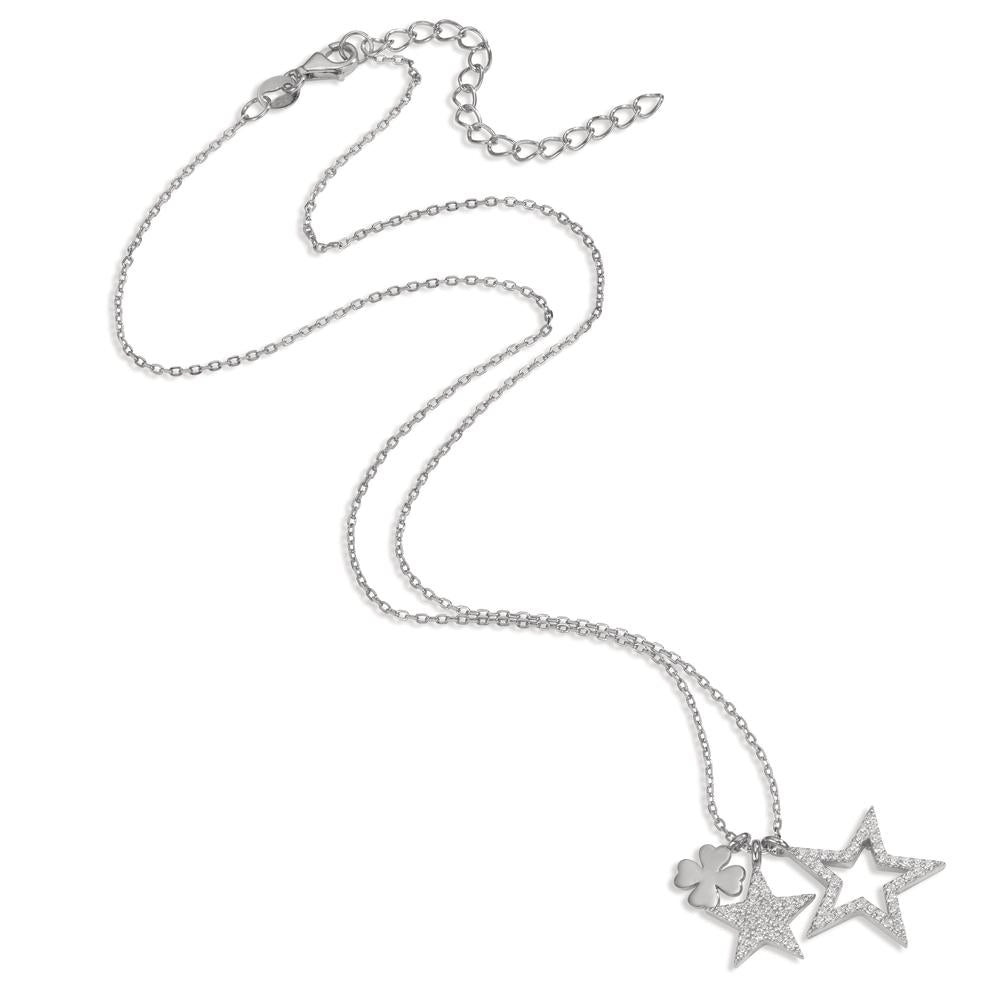 Collana Argento Zirconia rodiato 39-44 cm