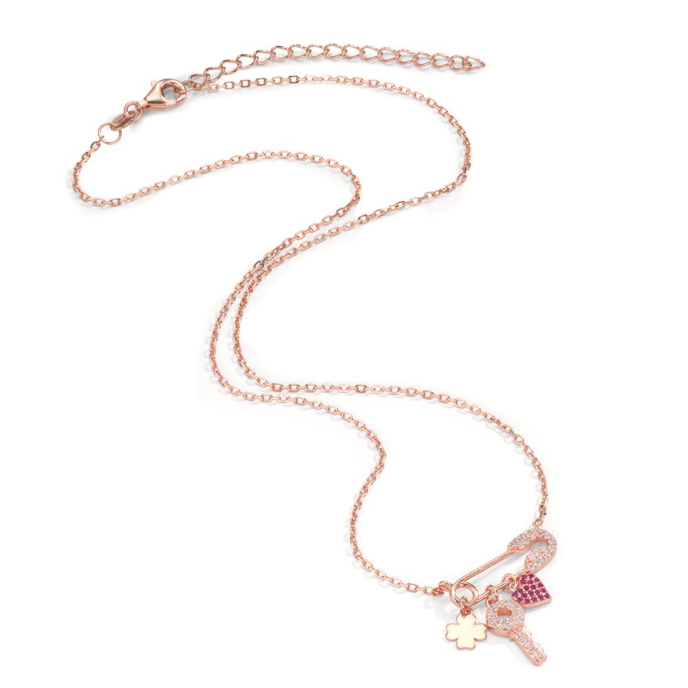 Collana Argento Zirconia rosa dorato 40-45 cm