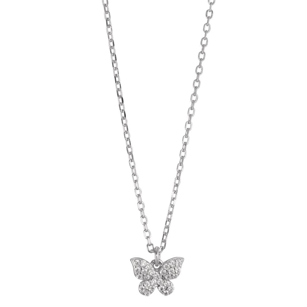 Collier Argent Rhodié Papillon 40-45 cm Ø7.5 mm