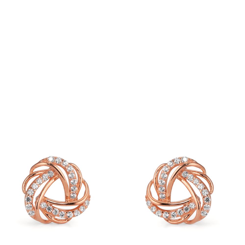 Clous d'oreilles Argent Zircone rosé Plaqué or Ø9.5 mm