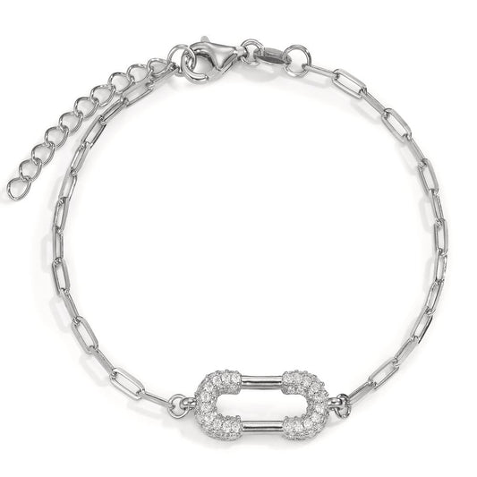 Bracciale Argento Zirconia rodiato 16-18.5 cm