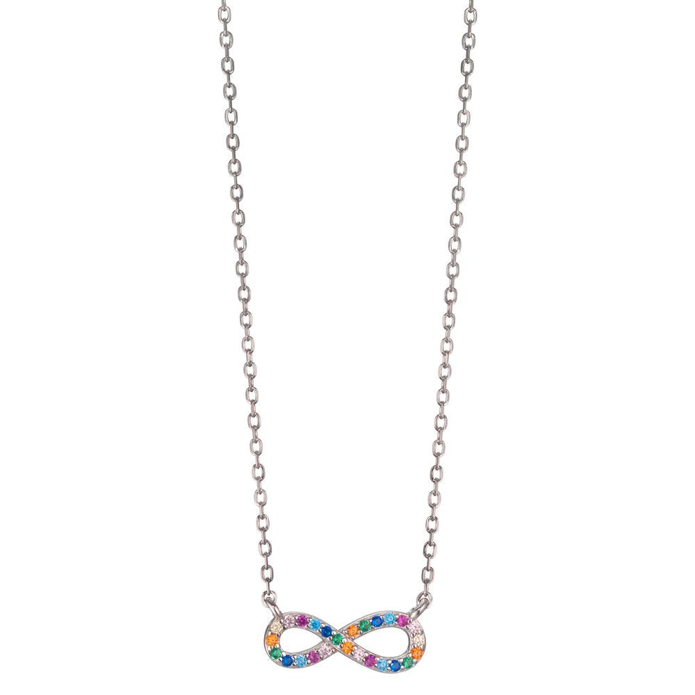 Collier Argent Zircone coloré Rhodié Infini 40-45 cm