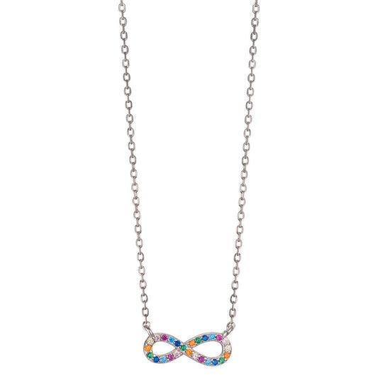 Collier Argent Zircone coloré Rhodié Infini 40-45 cm