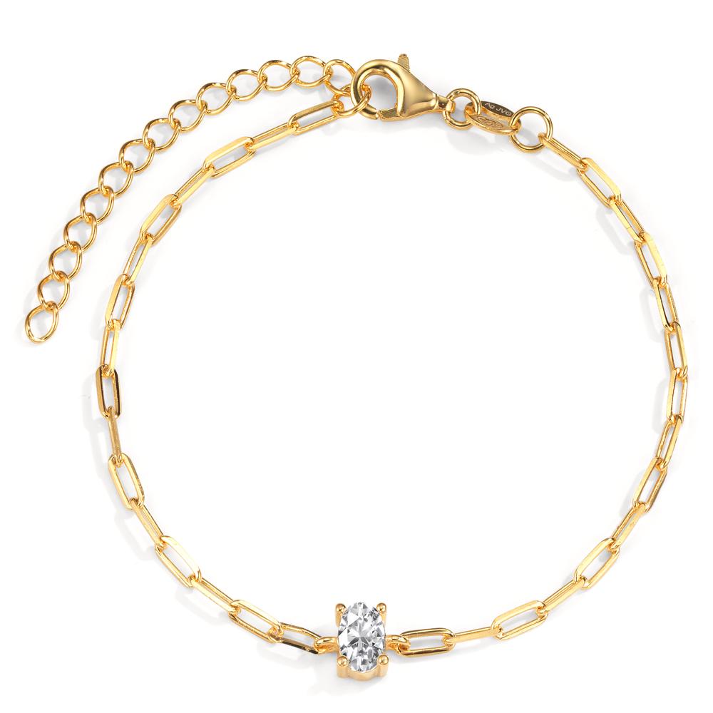 Bracciale Argento Zirconia giallo dorato 15.5-19 cm