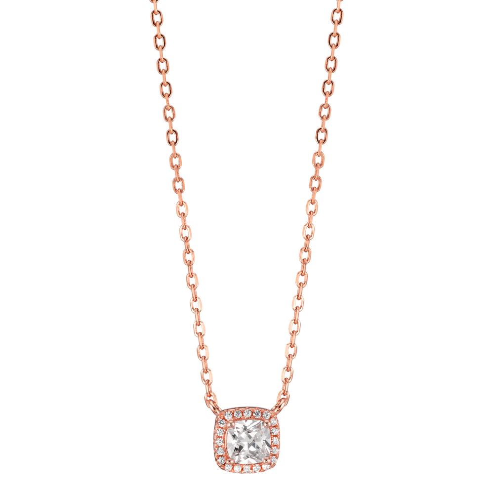 Collier Argent Zircone rosé Plaqué or 40-45 cm