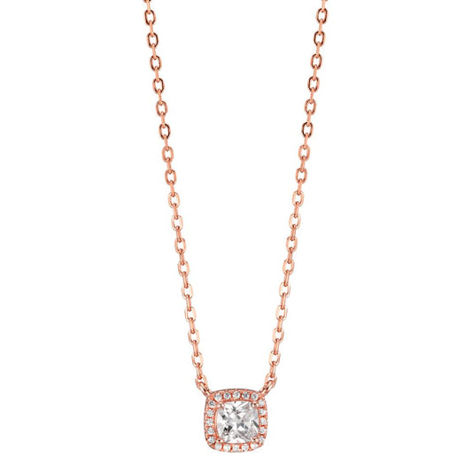 Collier Argent Zircone rosé Plaqué or 40-45 cm