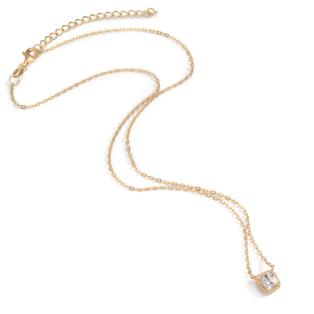 Collana Argento Zirconia dorato 40-45 cm