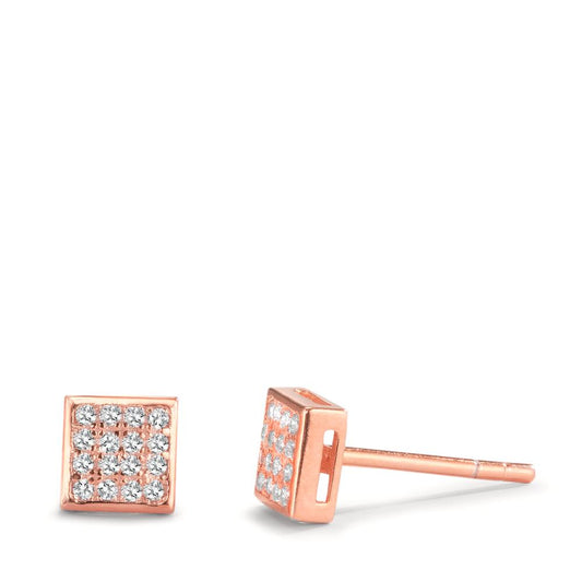 Clous d'oreilles Argent Zircone 16 Pierres rosé Plaqué or Ø5 mm