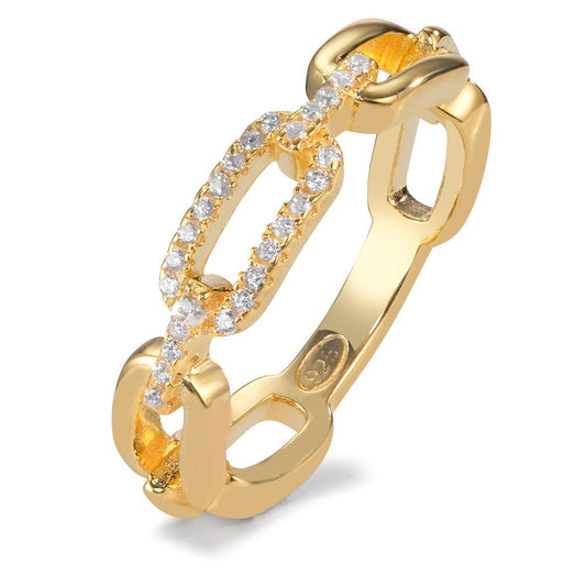 Anello Argento Zirconia giallo dorato