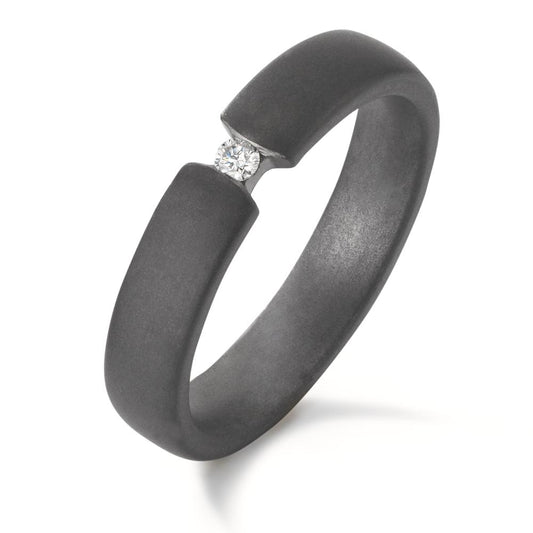 Solitär Ring Tantal Diamant 0.03 ct, w-si