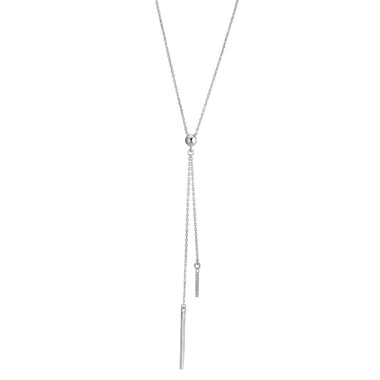 Collier Or blanc 14K Zircone 9 Pierres 42-45 cm